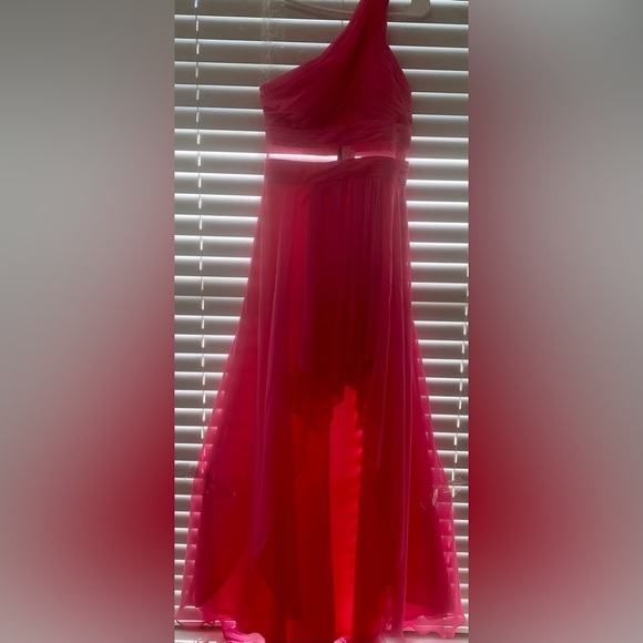 New/Never Used - ADRIANNA PAPELL ONE SHLDR HIGHLOW CHIFFON Dress - Picture 5 of 13